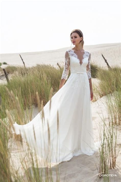 Wir bieten hier die besten strandhochzeitskleider an. Spitzen Brautkleider für Frauen. V-Linien Brautkleid ...