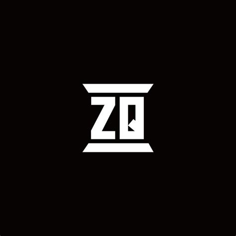Zq Logo Monogram With Pillar Shape Designs Template 2962707 Vector Art