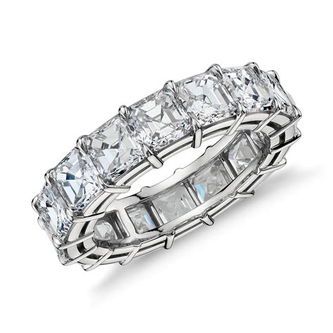 Asscher Cut Diamond Eternity Ring In Platinum 8 Ct Tw Blue Nile