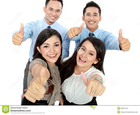 Good Job Business People With Thumbs Up Stock Image