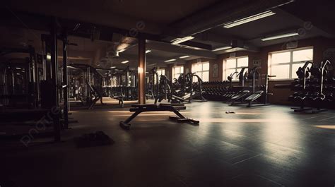 Gym With Racks On An Empty Floor Background Gym Workout Picture