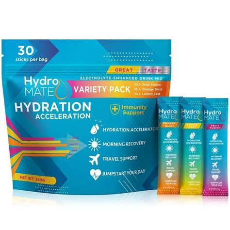 Hydromate Electrolyte Powder Hydration Drink Mix Variety Pack In 2021