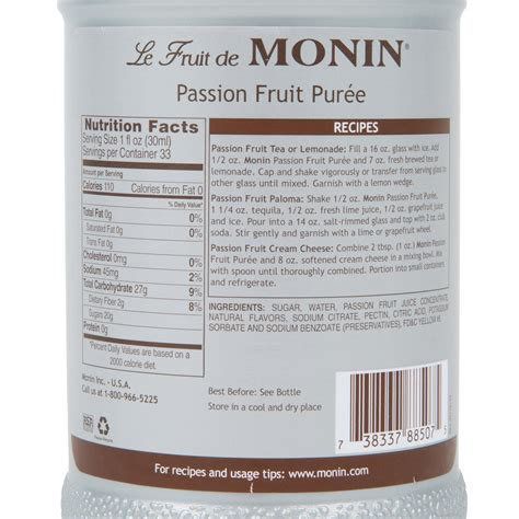 Monin 1 Liter Passion Fruit Puree