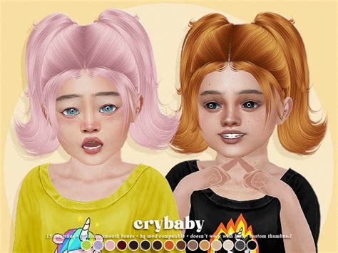 Cottage Sims Ccfinds Crybaby Yasmin Hair Tsminhsims Toddler F