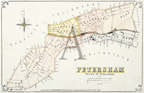 Petersham Parish Of Petersham Antique Print Map Room