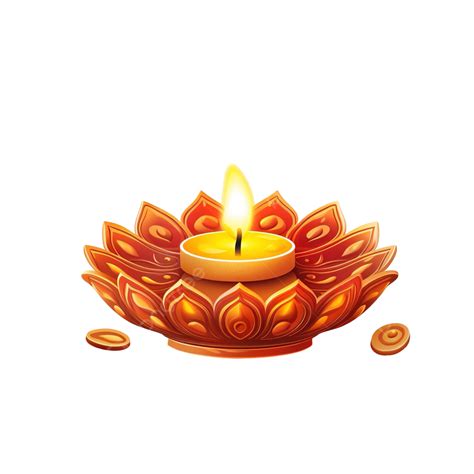 Illustration Of Burning Diya On Happy Diwali Holiday Diwali Lights
