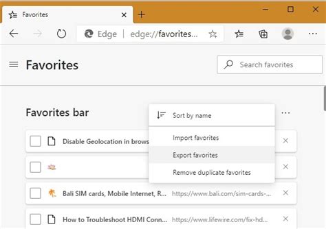 How To Export Bookmarks From Microsoft Edge Browser Photos