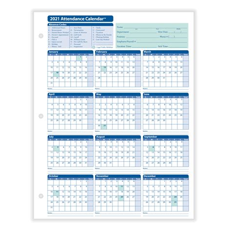 Employee Attendance Calendars Free 2021 Calendar Printables Free Blank