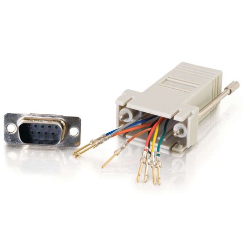 Rj45 To Db9 Male Serial Rs232 Modular Adapter Gray Serial Rs232