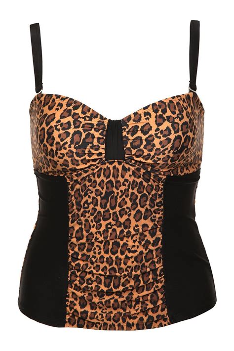 Torrid Plus Size Retro Chic By Torrid Leopard Print Tankini Swim Top