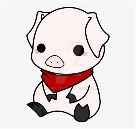 Drawn Pig Chibi Cute Anime Pig Drawing Free