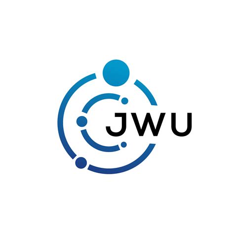 JWU letter technology logo design on white background. JWU creative