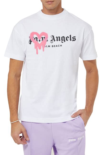 Buy Palm Angels Palm Beach Heart Sprayed T Shirt For Mens