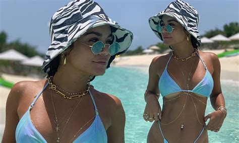 Vanessa Hudgens Sets Pulses Racing In A Pale Blue Bikini During Beach Break In Turks And Caicos