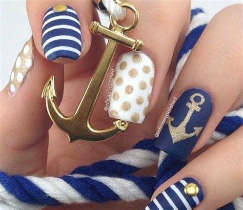 Hoy os traigo unas uñas perfectas para el veranito.unas uñas marineras!!! unas decoradas marineras | Nails | Pinterest | Beautiful, Design and Bracelets