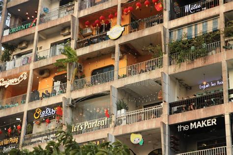 Cafe Apartment Building In Ho Chi Minh City Vietnam Editorial