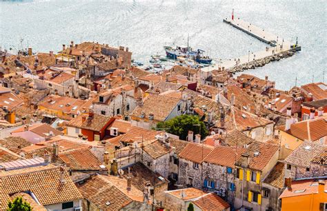 Aerial Shoot Of Old Town Rovinj Istria Croatia Editorial Stock Image