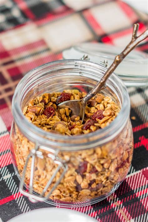 Chunky peanut butter 2 tbsp. Holiday Granola with Cranberries and Chia Seeds | Granola ...