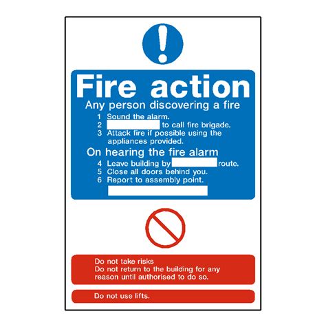 Fire Action Notice Sticker Safety Uk