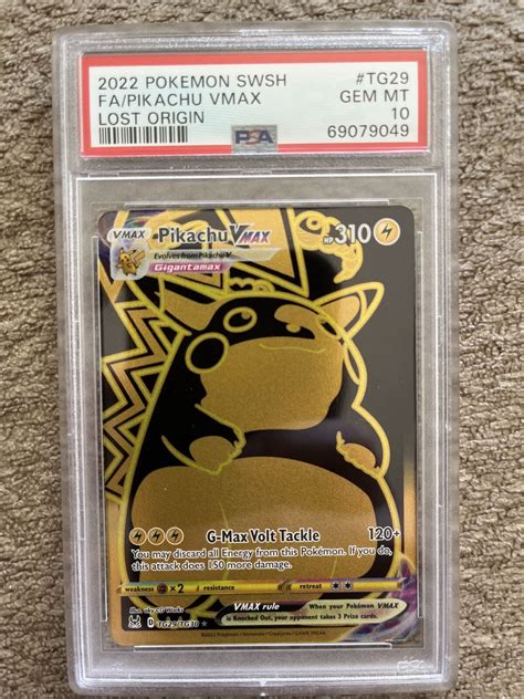 Mavin Psa 10 Gem Mint 2022 Pokemon Lost Origin Pikachu Vmax Gold Full Art Secret Rare