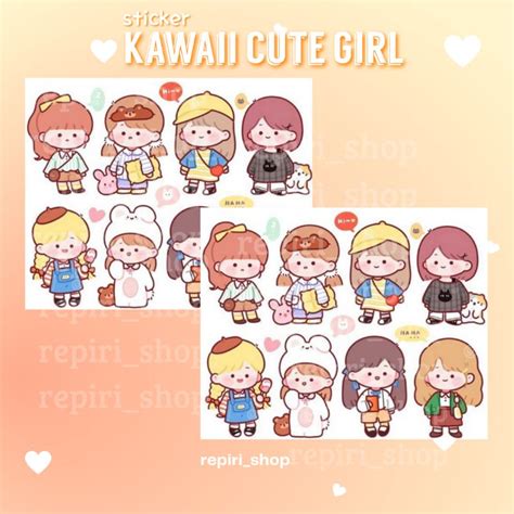 Jual Kawaii Cute Girl Sticker Set Die Cut Shopee Indonesia