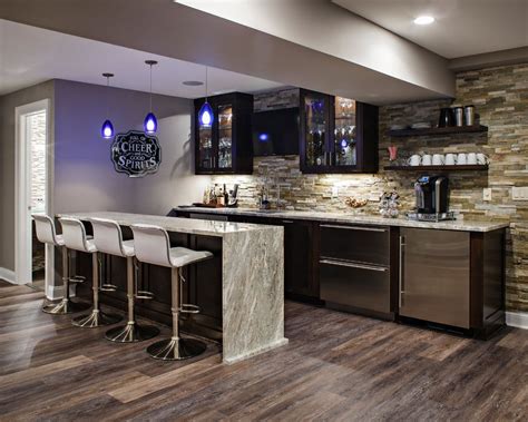Basement Bar Cabinet Ideas Home Bar Transitional With Floating Shleves