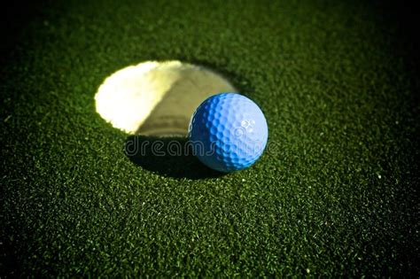 Blue Golf Ball Golf Course Hole Stock Image Image Of Edge Blue