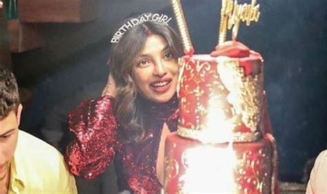 Priyanka Chopra Wears Sindoor With Maroon Sultry Dress On Her 37th Birthday Party See Pics