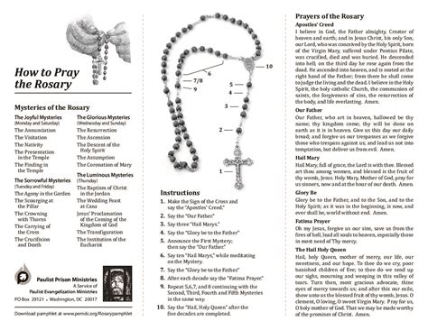 Guide How To Pray The Rosary Printable Booklet Printable Word Searches