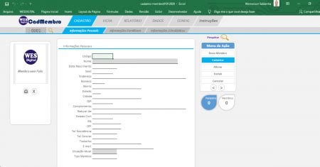 Como Cadastrar Membro Planilha Cadastro de Membro Grátis Wesdigital