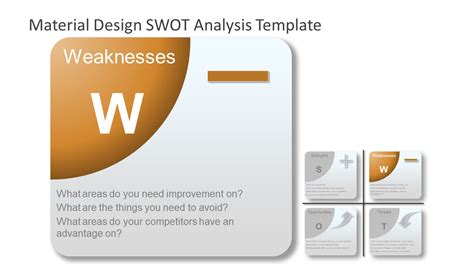 Blue Swot Slide For Powerpoint With Material Design S Vrogue Co