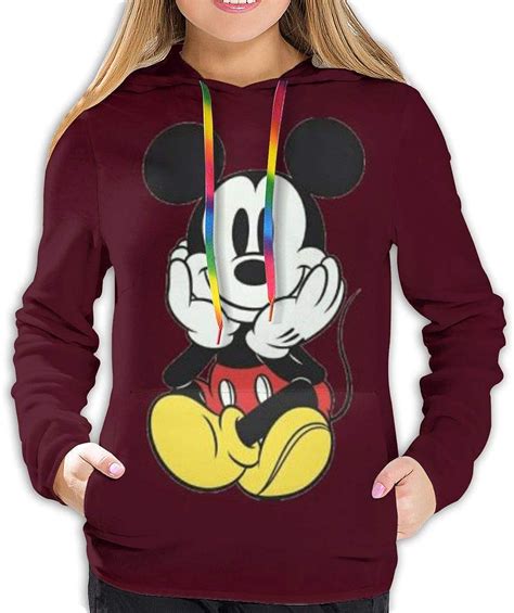 Mickey Mouse Cartoon Womens Hoodies 3d Print Pullover Tops Sweatshirt