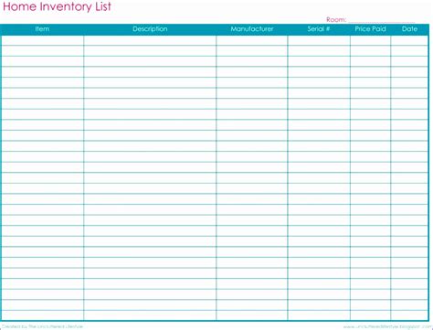 Free Fillable Inventory Forms Printable Forms Free Online