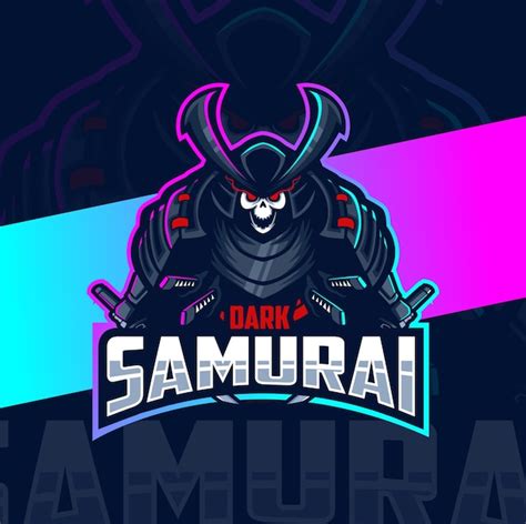 Premium Vector Dark Samurai Skull Mascot Esport Logo Design
