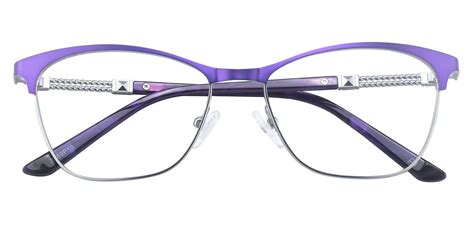 Felicity Rectangle Eyeglasses Frame Purple Womens Eyeglasses