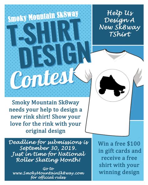 2019 Tshirt Design Contest Smoky Mountain Sk8way And Fun Zone