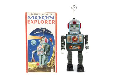 A Alps Japan Battery Operated Moon Explorer Robot With Dark Grey