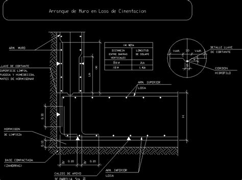 Maybe you would like to learn more about one of these? Arranque de muro en losa de cimentacion (22.33 KB) | Bibliocad