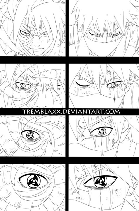 Naruto 605 Mangekyou Sharingan Lineart By Tremblax On Deviantart