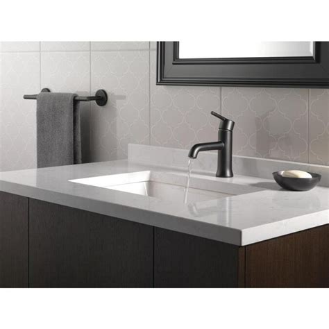 Faucet delta single handle bathroom faucet luxury faucets lowes of this is an oem. Delta Trinsic Matte Black 1-Handle 4-in Centerset ...