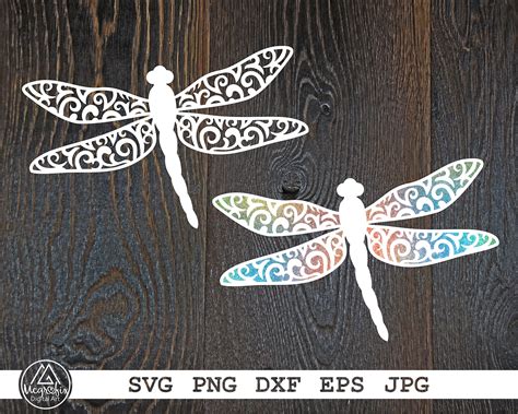 Dragonfly SVG Swirly Dragonfly SVG 2 Layered Dragonfly SVG Etsy