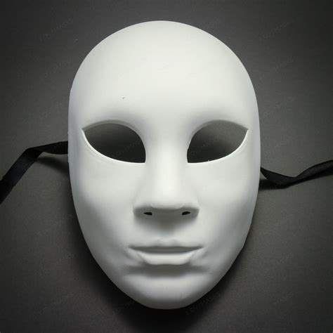Plain White Blank Decorating Craft Full Face Masquerade Mask Custome Party
