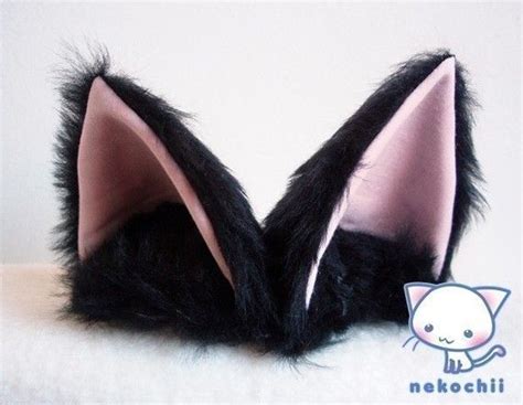 Cosplay Cat Ears Nekomimi Black With Pink Inner Or By Nekochii 2500