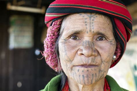Chin Tribe Tattooed Women Myanmar Editorial Photo Image Of Exotic