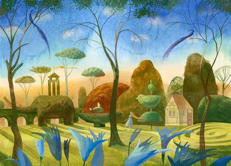 La gente del maine afferma che un miglio di campagna è più lungo di un miglio di città, e talvolta quel. The Magic Garden Painting by Victoria Fomina