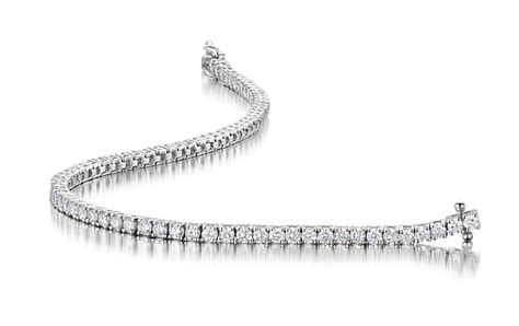 200ct Diamond Line Bracelet Set In White Gold Charles Nobel