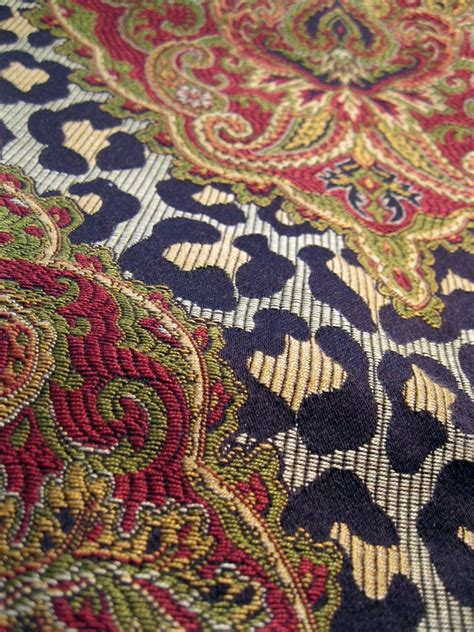 Upholstery Fabric 1 Yard Leopard Print With Paisley