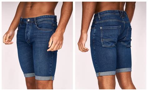 Crosshatch Mens Denim Shorts Knee Length Casual Summer Cotton Roll Up Pants 30 Ebay