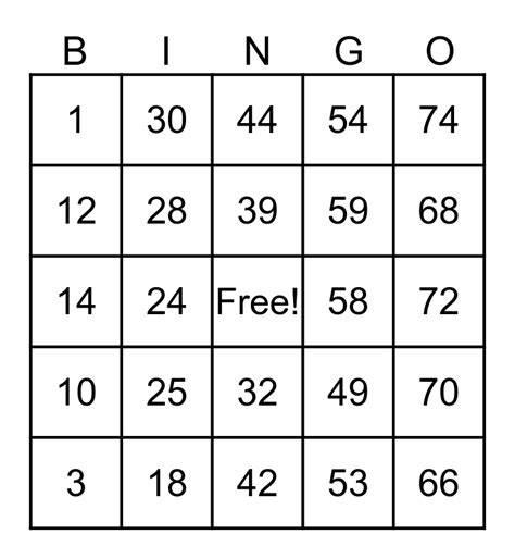 Printable Bingo Cards 1 90