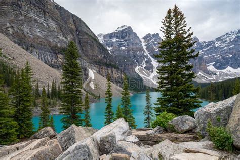 View Of Moraine Lake From The Rockpile Trail In Banff National Park